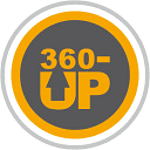 360-up Virtuelle Rundgänge + Virtual Reality Erfahrungen + fotorealistisches Metaverse München logo