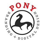 PONY branding + digital design logo