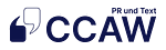 CCAW PR und Text logo