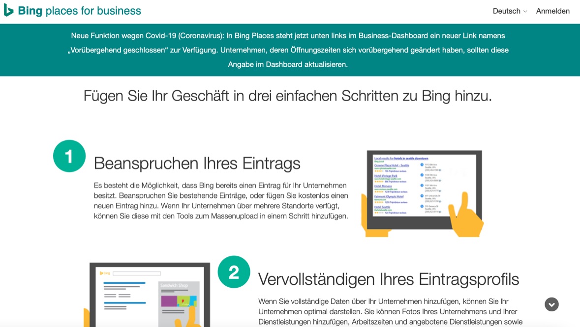 bing places for business screenshot