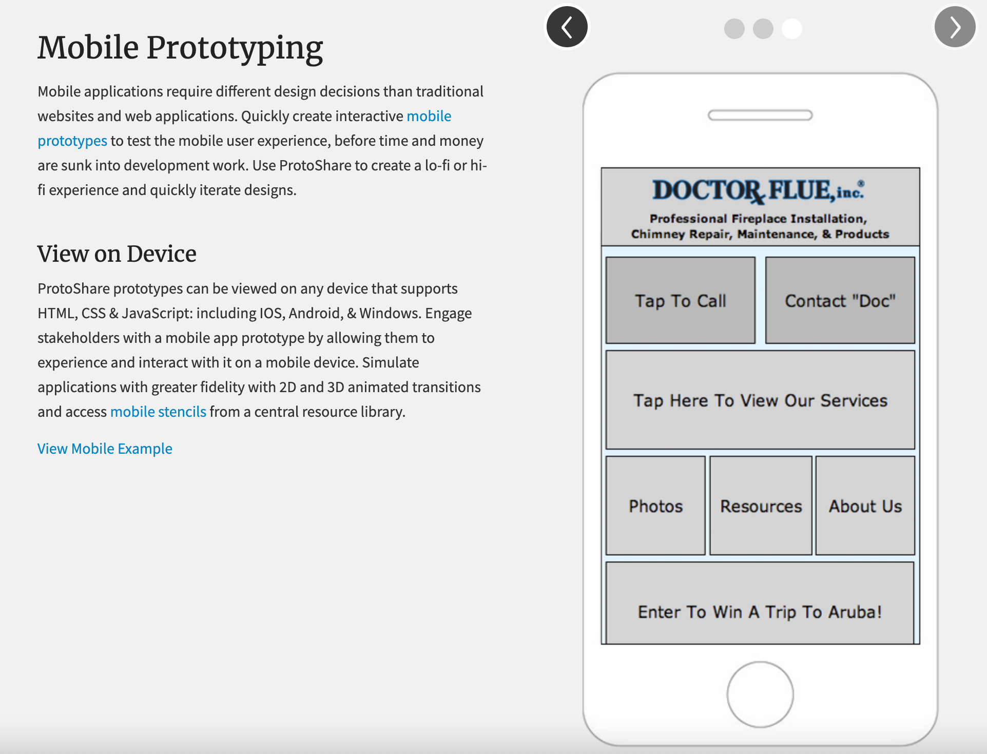 screenshot mobiler prototyp protoshare